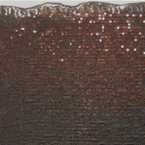 Dark Brown Shiny 3mm Sequin on Stretch Mesh