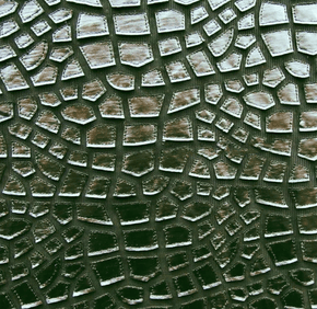Black Leopard Print with Pleather Patch on Polyester Mesh