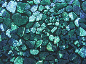 Green/Pearl Shiny Stone Mosaic Sequins on Mesh