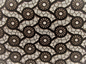Black/Beige Tulle Fancy Metallic Circle on Tulle Mesh