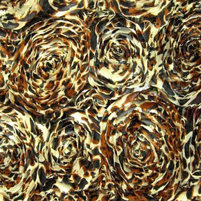 Brown Leopard Print Floral Lace on Mesh