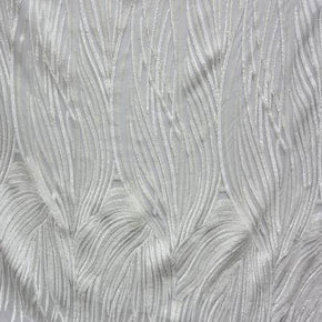 White/White Wavy 2mm Sequins on Mesh
