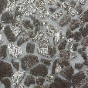 Gold Rain Drop 1.5 Inch Sequins on Polyester Mesh