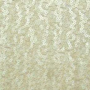 Ivory/Pearl Matte Fancy 3mm Sequins on Polyester Mesh