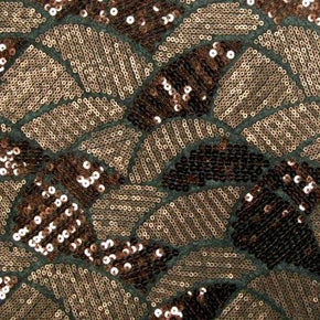 Chocolate/Black Sequins on Stretch Mesh