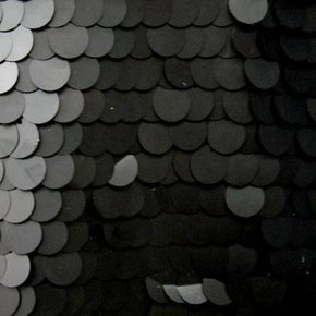 Black Metallic Foil Sequins On Mesh on Stretch Mesh