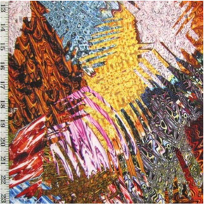 Multi-Colored Abstract Mountains Print on Polyester Spandex