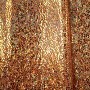 Orange/Gold Holographic Avatar Metallic Foil on Nylon Spandex