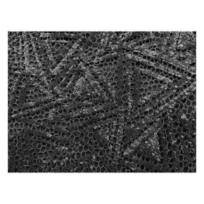 Black Aztec Sequins on Polyester Mesh