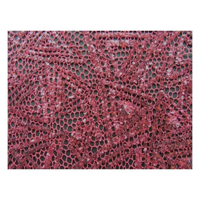 Burgundy Aztec Sequins on Polyester Mesh