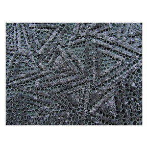 Dark Navy Aztec Sequins on Polyester Mesh