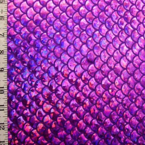 Purple Holographic Big Mermaid Metallic Foil on Nylon Spandex