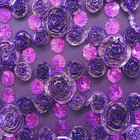 Purple/Ash Holographic Sequins on Mesh