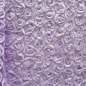 Lavender/Gold Embroidery & Roses Sequins on Stretch Mesh