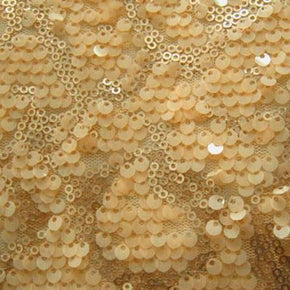 Light Peach Matte & Shiny 3mm/4mm Sequin on Polyester Mesh