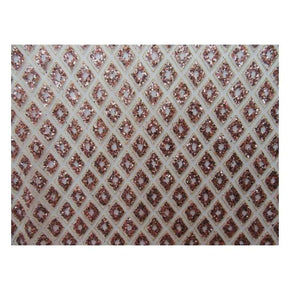 Champagne Fancy Glitter Sequins Diamond on Polyester Mesh
