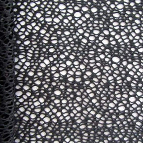 Black Fancy Mesh on Polyester Spandex