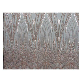 Champagne Fancy Aztec 2mm Sequins on Polyester Mesh