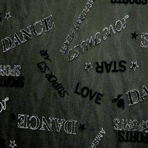 Black Glitter Mesh on Stretch Mesh