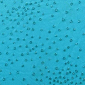 Turquoise Glitter Mesh on Stretch Mesh