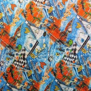 Multi-Colored Art Collage Printed 2mm Sequins on Polyester Mesh