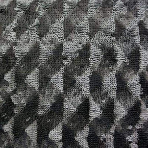 Black Heavy 3mm Sequins on Mesh
