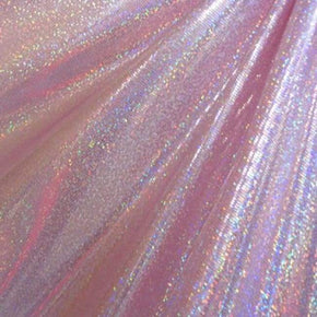 Light Pink Holographic Foil Dot on Nylon Spandex