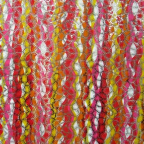Yellow/Silver Holographic Metallic Foil on Polyester Spandex