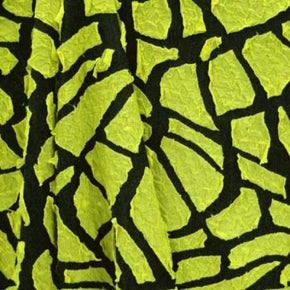 Lime Yellow Laser Cut Metallic Foil on Polyester Spandex
