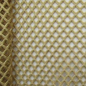 Gold/Mocha Metallic Foil Cabaret Big Hole Mesh on Mesh