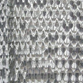Silver Solid Colored Metallic Laser Cut Foil on Spandex
