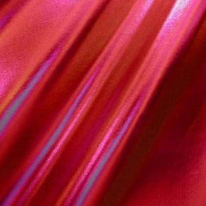 Red Metallic Solid Colored Metallic Foil on Polyester Spandex