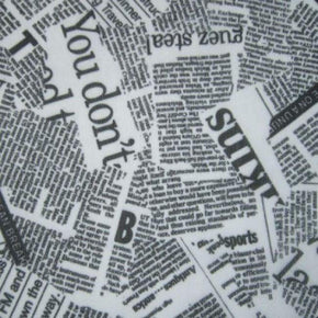 Black/White Newspaper Print on Mesh