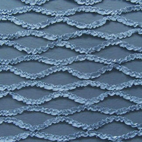 Navy Ribbon on Stretch Mesh