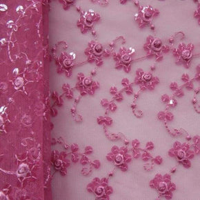 Lipstick Embroidery & Sequins on Mesh