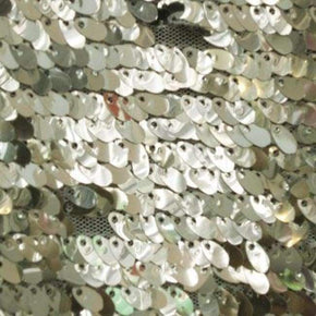 Gun Metal Oval Shaped Sequins on Polyester Mesh