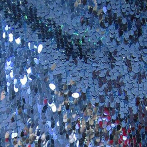 Navy Oval Shaped Sequins on Polyester Mesh