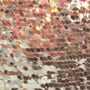Dusty Rose Oval Shaped Sequins on Polyester Mesh
