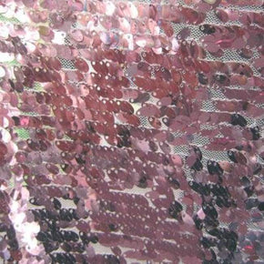 Pink Oval Shaped Sequins on Polyester Mesh