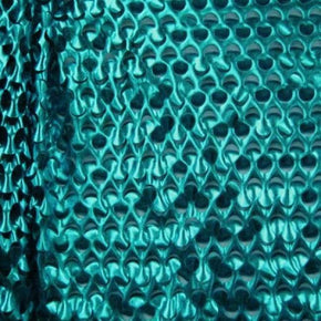 Turquoise/Punch Punched Holes Metallic Spandex