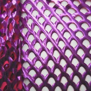 Lavender/Hot Pink/Punch Punched Holes Metallic Foil on Polyester Spandex