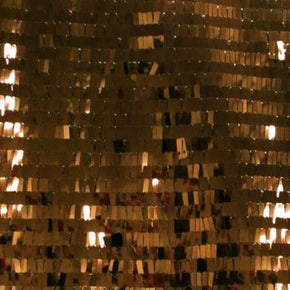 Chocolate Shiny Solid Colored Rectangle Sequins on Mesh