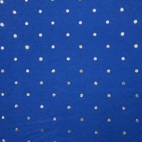 Silver/Royal Holographic Sequins on Mesh on Stretch Mesh