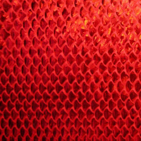 Red Holographic Small Mermaid Metallic Foil on Nylon Spandex