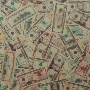 Multi-Colored Money Print on Polyester Mesh