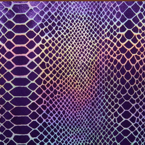Purple Shiny Holographic Metallic Foil on Nylon Spandex