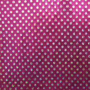 Silver/Fuchsia Shiny Holographic Metallic Foil on Nylon Spandex