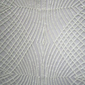 White Shiny Spider Web Sequins on Mesh