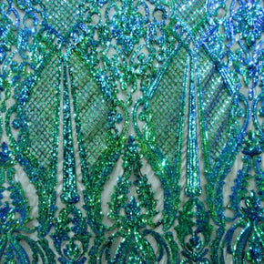 ROYAL/NAVY Two-Tone Embroidered LACE on Mesh