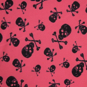 Fuchsia Skull Print on Mesh